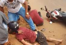 Câmera de segurança registra colisão entre motocicletas em Vilhena