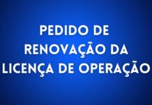 PEDIDO DE RENOVAÇÃO DA LICENÇA DE OPERAÇÃO