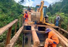 DER realiza recuperação da ponte sobre o Rio Melgaço após solicitação da deputada Rosangela Donadon