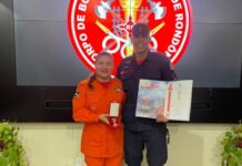 Bombeiro vilhenense recebe honraria por atuação em desastres no RS