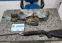 PM desmantela ponto de drogas após furto em estabelecimento comercial em Cacoal