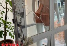 Tentativa de furto em loja no centro de Vilhena deixa porta danificada e ferramenta abandonada