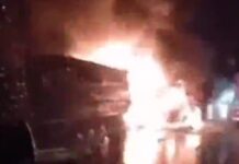 VÍDEOS: Colisão entre carretas causa morte e incêndio próximo ao distrito de Guaporé