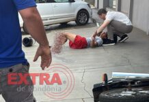 Motociclista sofre fratura exposta em acidente no centro de Vilhena