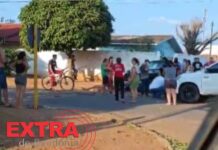VÍDEO: Motociclista e passageira ficam feridos em acidente com caminhonete em Vilhena