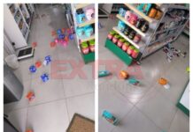 Usuária de drogas armada com faca invade farmácia, destrói mercadorias e tenta agredir policiais em Vilhena