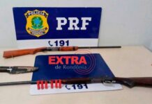 PRF prende três pessoas com armas e animal silvestre abatido em Vilhena