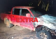 Veículo fica destruído após incêndio em propriedade rural de Vilhena