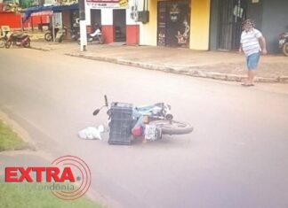 Colisão entre motocicletas é registrada na Avenida Paraná em Vilhena