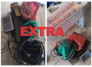 VÍDEO: suspeitos são presos com 13 quilos de cobre queimado após furto e receptação em Vilhena