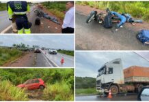 Acidente na BR-364 entre Vilhena e Pimenta Bueno deixa dois mortos; caminhoneiro foge após colisão