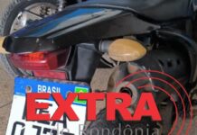 PM apreende motocicleta com placa adulterada em Vilhena; condutor foi detido
