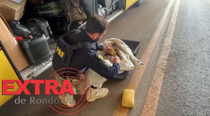 VÍDEO: PRF apreende mais de 20 quilos de “supermaconha” em ônibus interestadual em Vilhena