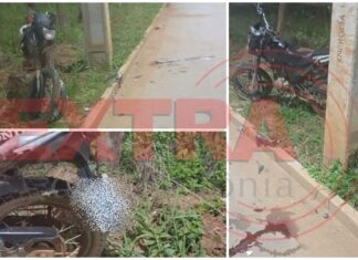 Motociclista fica ferido após colidir contra poste na Avenida 34 em Vilhena