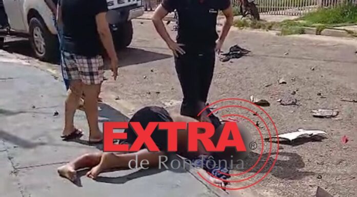 Colisão frontal deixa motociclista em estado grave no bairro Cidade Verde III em Vilhena