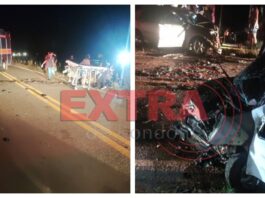 VÍDEO: colisão entre veículos deixa um morto e feridos presos às ferragens na BR-435 em Colorado