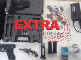 Ação da PM resulta em apreensão de arma, drogas e recuperação de veículo furtado em Vilhena; adolescente foi apreendido