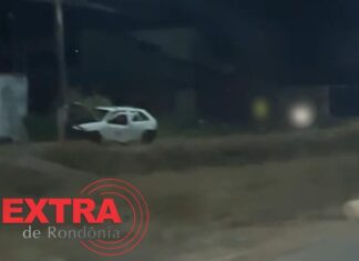 Mulher é agredida pelo ex-marido dentro de carro e condutor colide contra poste em Vilhena