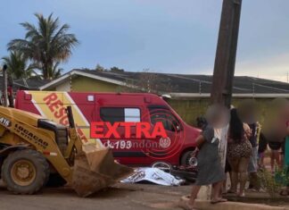 Motociclista morre após colidir com retroescavadeira no bairro Marcos Freire em Vilhena