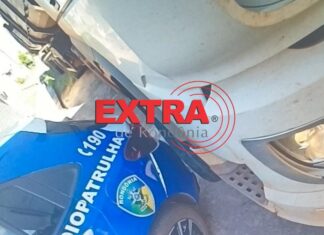 Casal é preso após perseguição, abandono de incapaz e caminhão ser arremessado contra viatura da PM em Vilhena