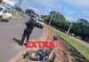 Pai e filho ficam feridos após sofrerem queda de motocicleta em Vilhena