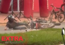 Vídeo que flagrava homem dançando na rua registra momento exato de acidente em Vilhena