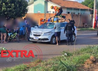 Ciclista fica gravemente ferido após colisão com carro em Vilhena