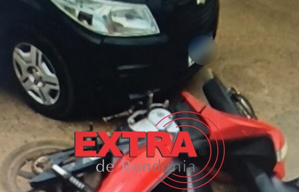 Colisão entre motoneta e carro é registrada em cruzamento do Jardim Primavera em Vilhena
