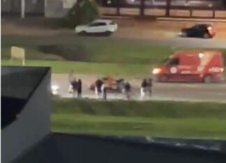 VÍDEOS: pedestre e motociclista ficam feridos após colisão na BR-364 em Vilhena