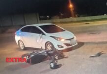 Motociclista fica ferido após colisão com carro em cruzamento em Vilhena