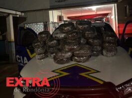 PM apreende mais de 30 quilos de maconha e prende suspeito em São Francisco do Guaporé