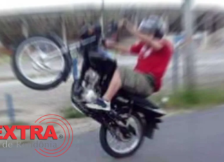 Jovem sem habilitação é preso após empinar moto e gerar perigo na saída de escola em Vilhena