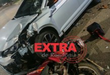 VÍDEO: motociclista perde controle e colide de frente com carro em Vilhena
