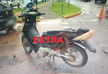 Motociclista que participava de carreata colide com carro no cruzamento das avenidas Curitiba e Presidente Nasser em Vilhena