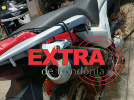 Motocicleta é encontrada ligada e abandonada no meio de avenida no bairro Jardim Eldorado em Vilhena