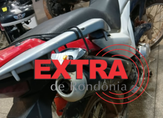Motocicleta é encontrada ligada e abandonada no meio de avenida no bairro Jardim Eldorado em Vilhena