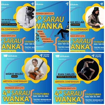 Teatro Wankabuki realiza 4º Sarau Wanka neste sábado com entrada gratuita em Vilhena