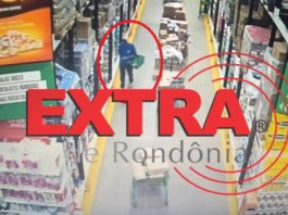 Homem é detido após esconder pacote de carne sob as roupas e tentar sair de mercado em Vilhena