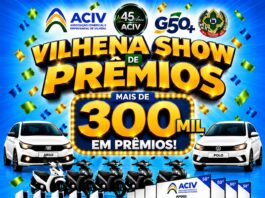 Vilhena Show de Prêmios terá mais de R$ 300 mil em prêmios e incentiva compras no comércio local